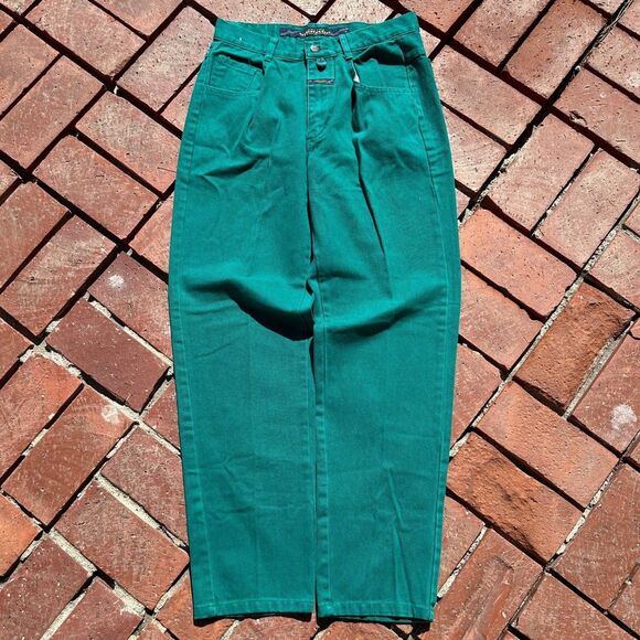 Vintage 90s Teal Green Marithe Francois Girbaud Jeans Baggy Loose Size 30 - Picture 1 of 4